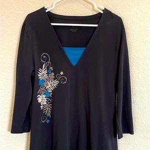 Crazy Shirts Dress Floral Design XL Long Sleeve